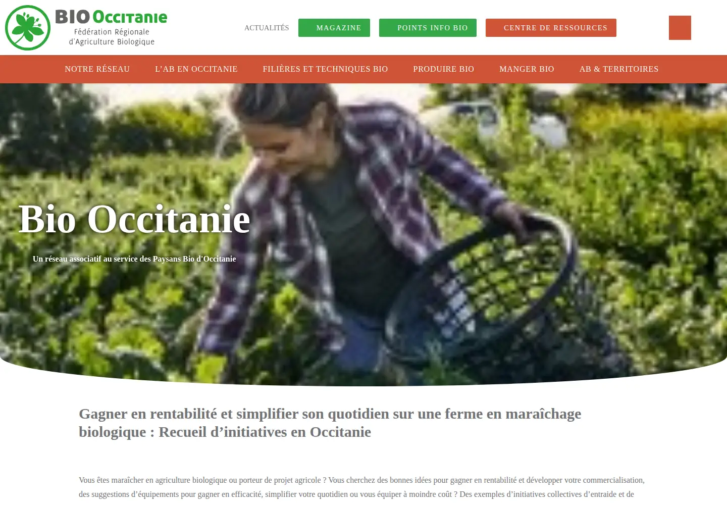 Screenshot of bio-occitanie.org