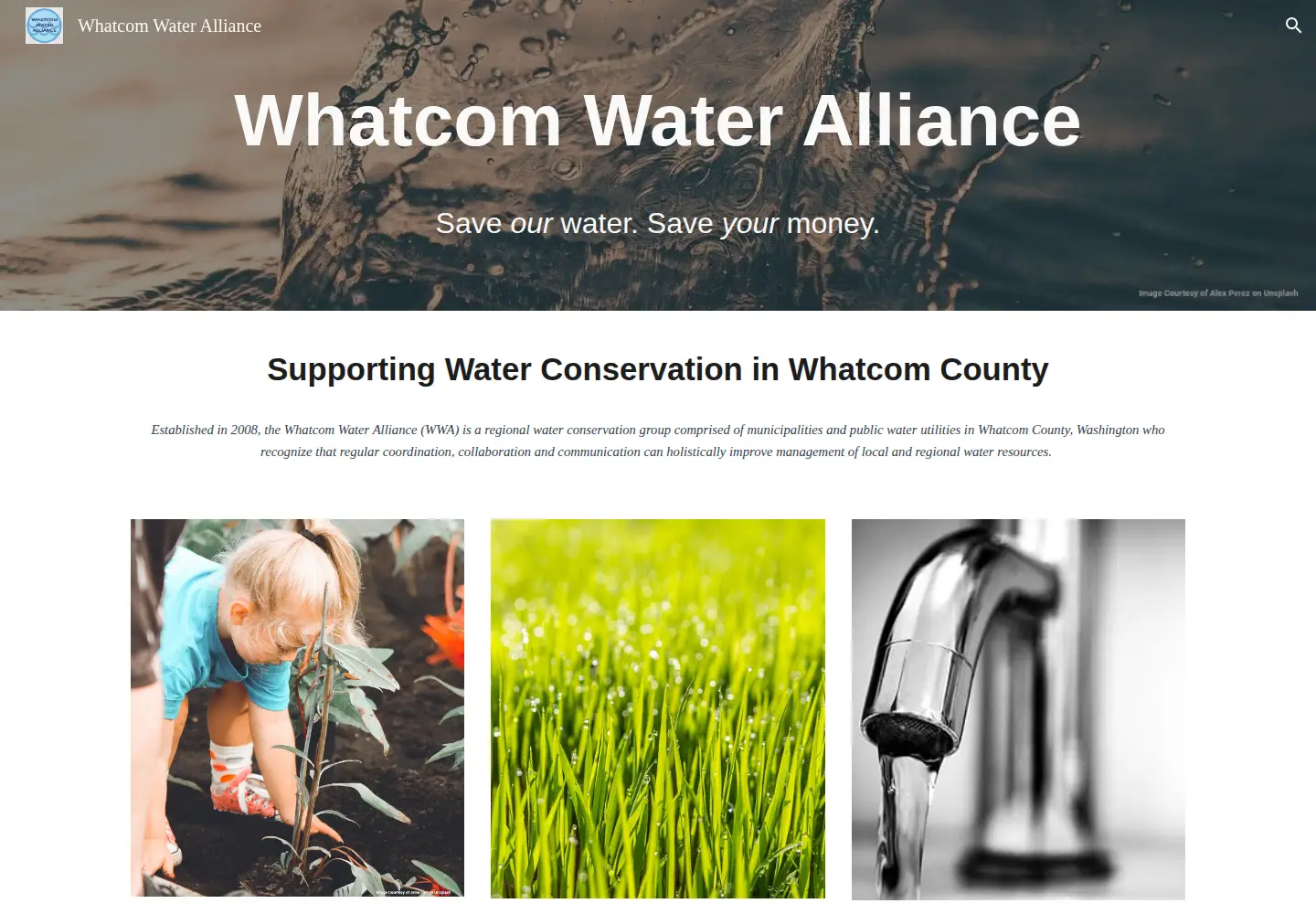 Screenshot of whatcomwateralliance.org