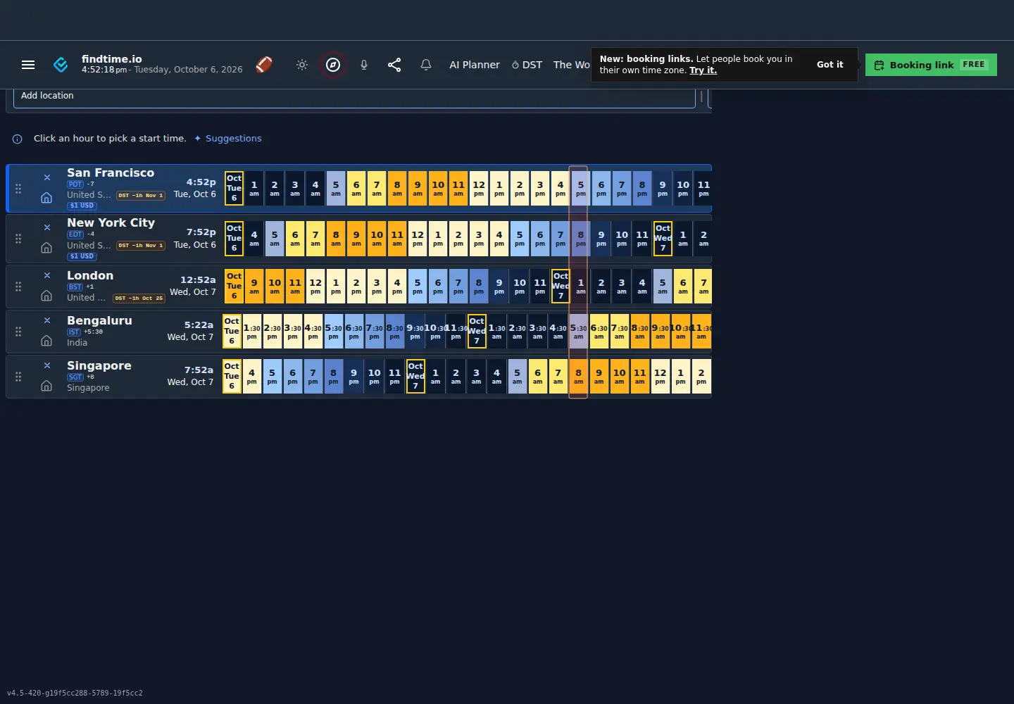 Screenshot of findtime.io
