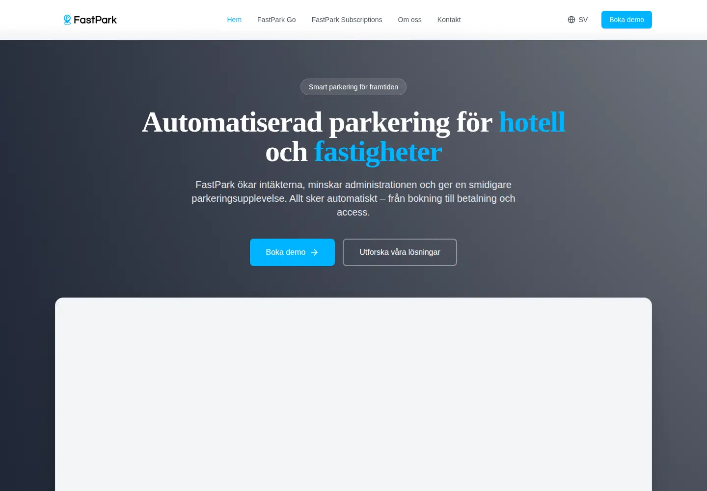 Captured homepage of fastpark.se in the current scan