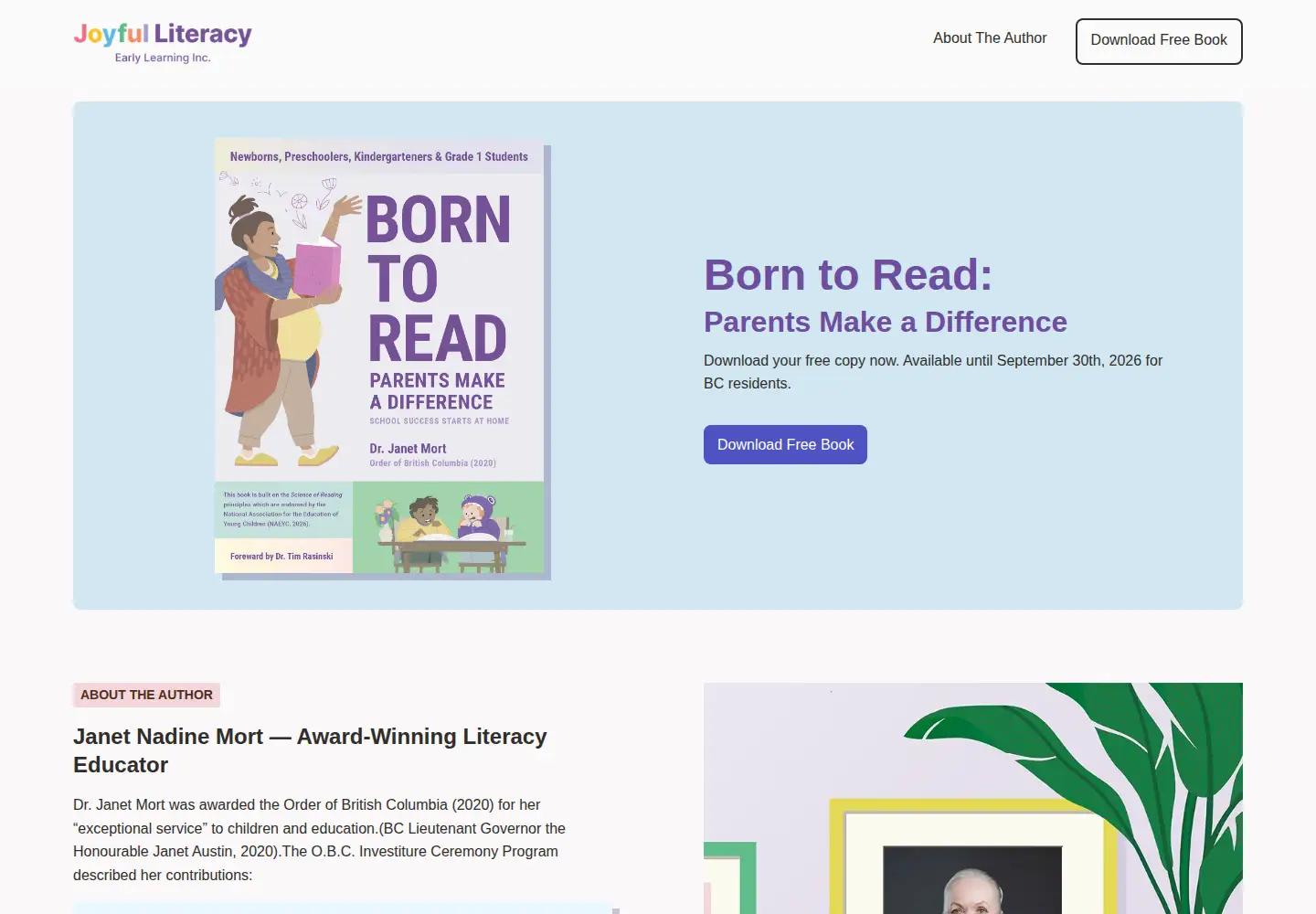 Screenshot of joyfulliteracyonline.com