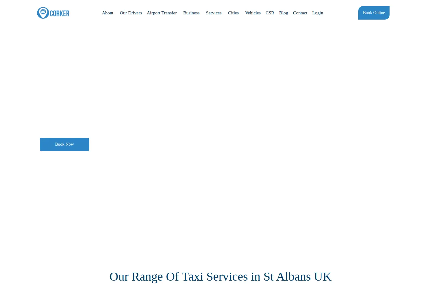 Captured homepage of corker.taxi in the current scan