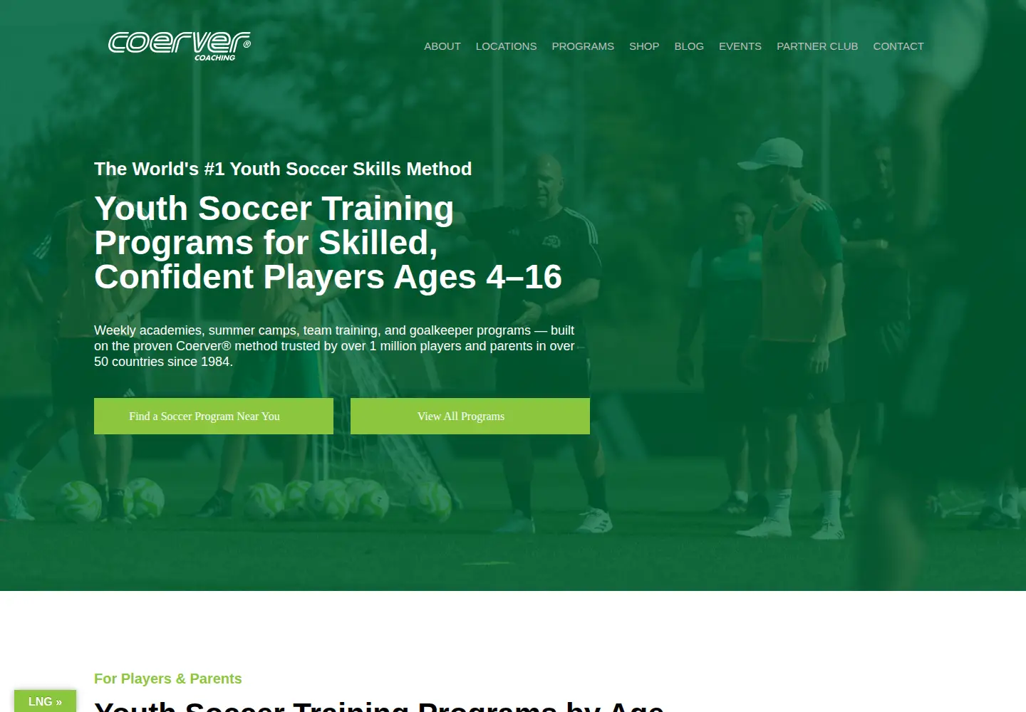 Screenshot of coerver.com