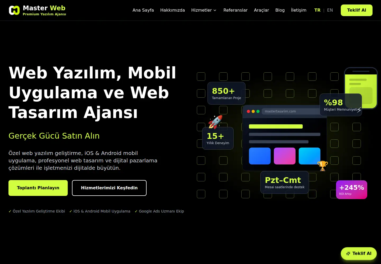 Screenshot of mastertasarim.com