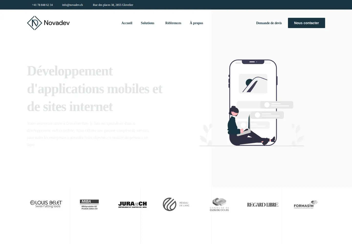 Screenshot of novadev.ch