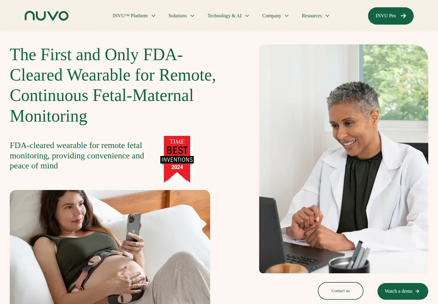 Captured homepage of nuvocares.com in the current scan