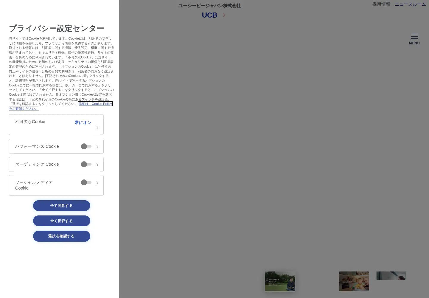 Captured homepage of ucbjapan.com in the current scan
