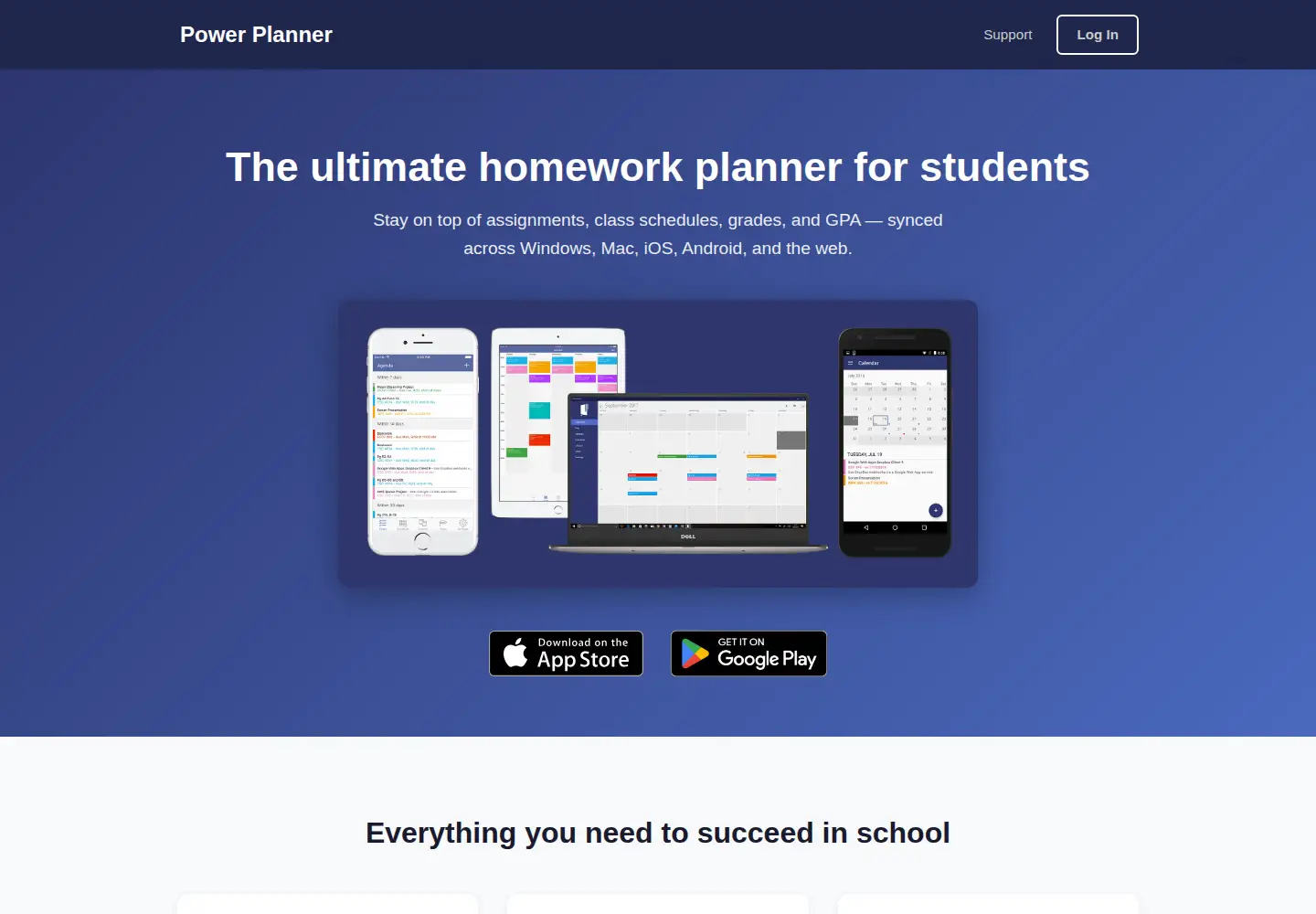 Screenshot of powerplanner.net