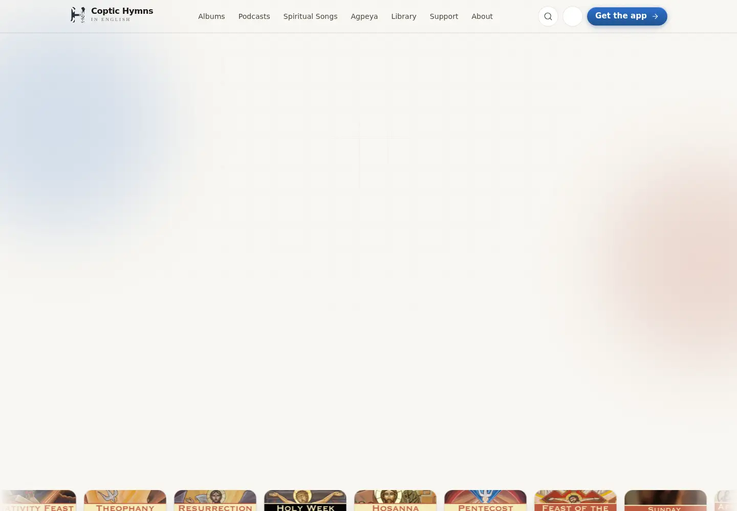 Screenshot of coptichymnsinenglish.com