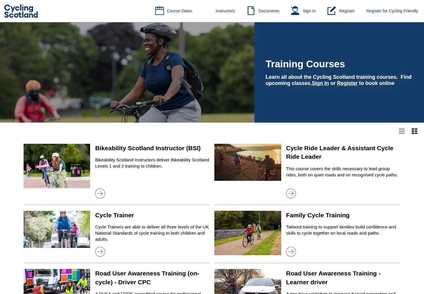 Screenshot of cyclinghub.scot