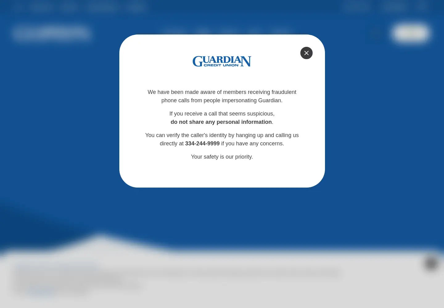 Screenshot of myguardiancu.com