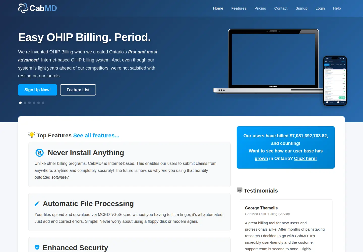 Screenshot of cab.md