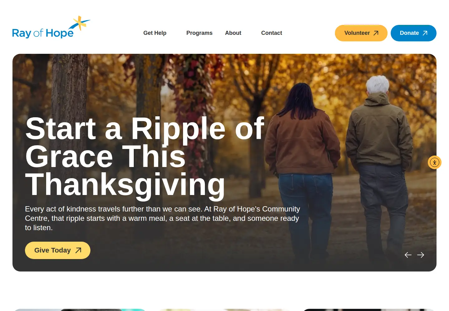 Captured homepage of rayofhope.net in the current scan