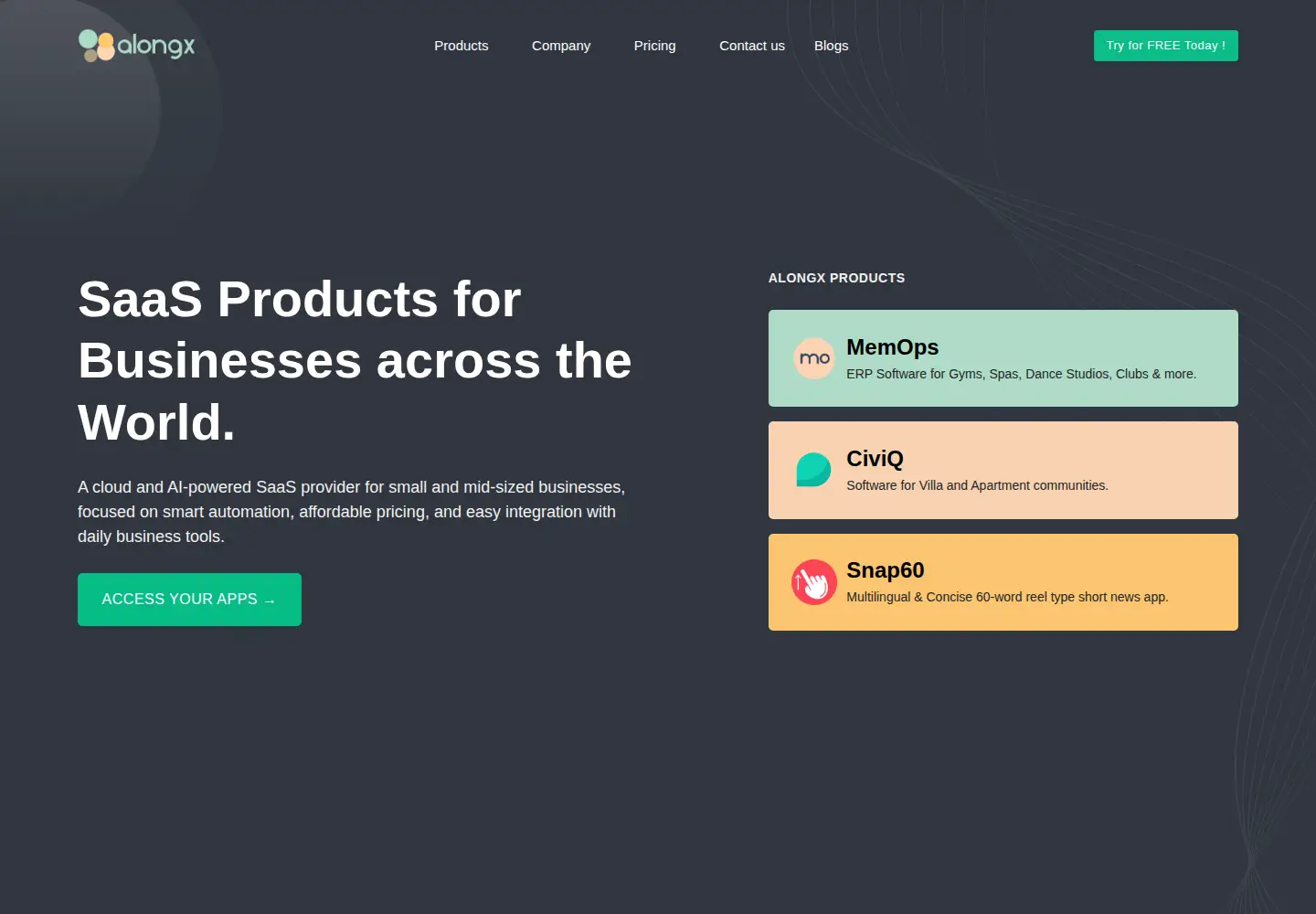 Screenshot of alongx.com