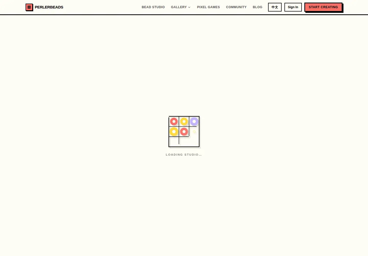 Captured homepage of perlerbeads.io in the current scan