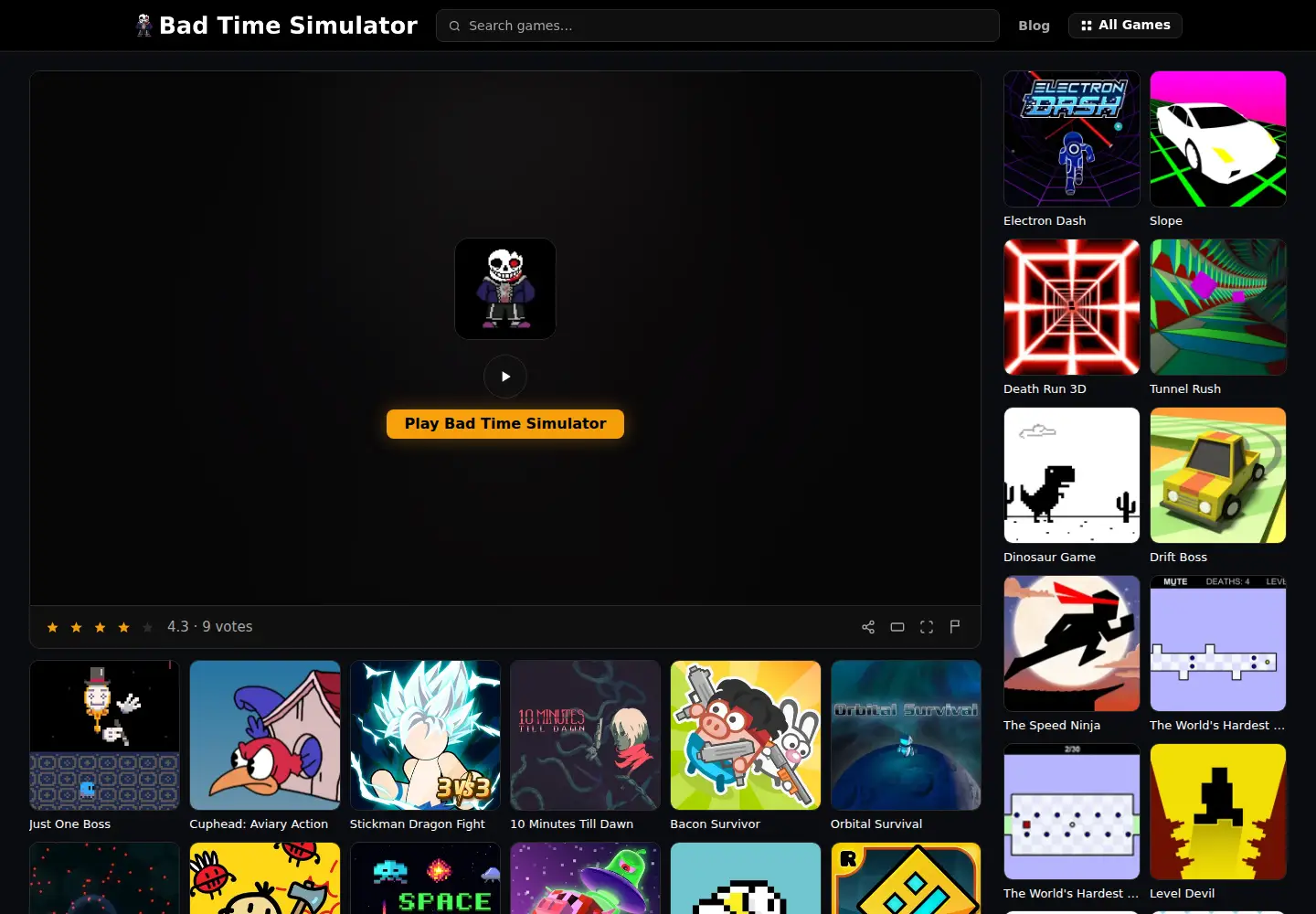 Captured homepage of badtimesimulator.org in the current scan