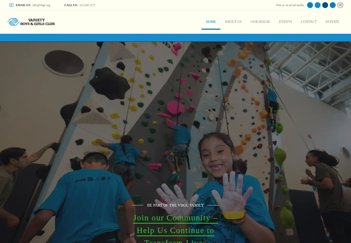 Captured homepage of vbgc.org in the current scan