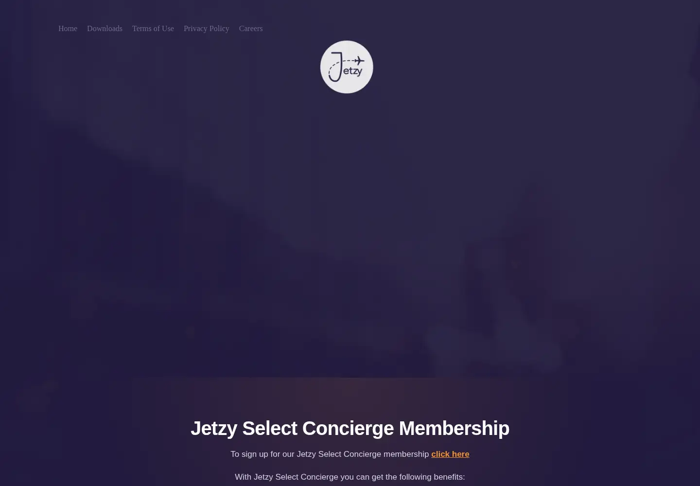 Captured homepage of jetzyapp.com in the current scan