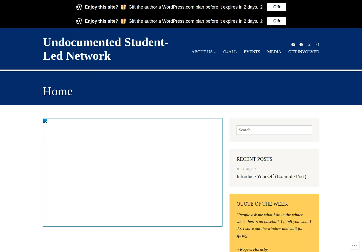 Screenshot of undocstudentnetwork.org