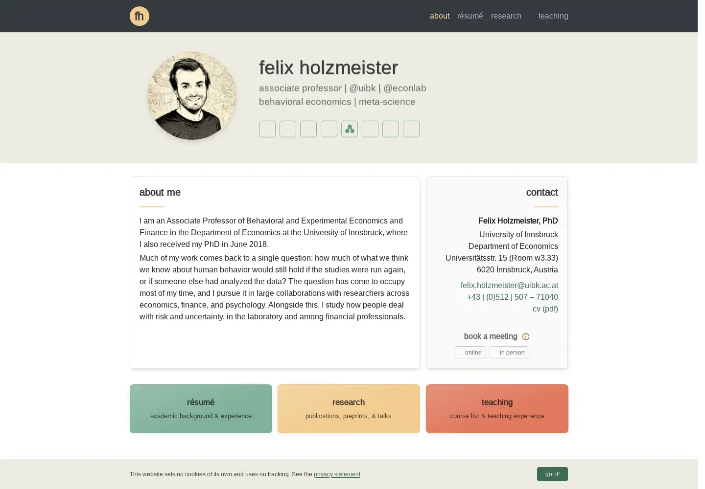 Screenshot of felixholzmeister.com