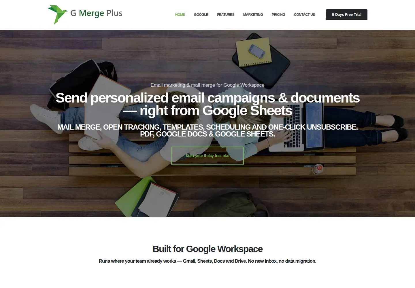 Screenshot of gmergeplus.com