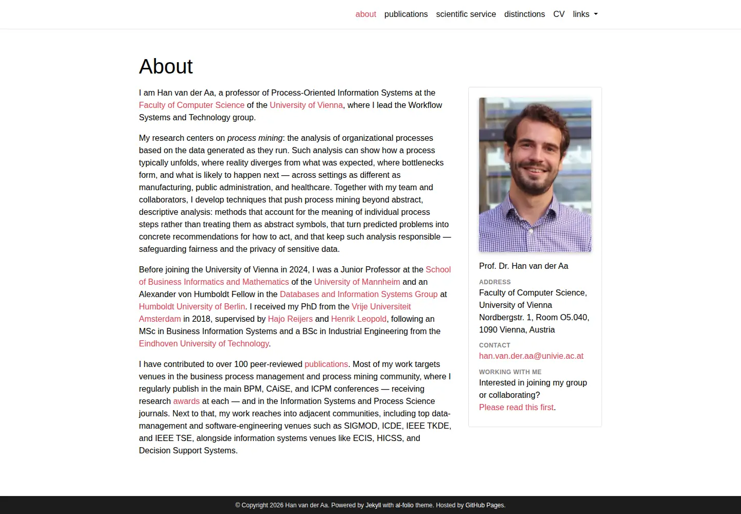 Captured homepage of hanvanderaa.com in the current scan