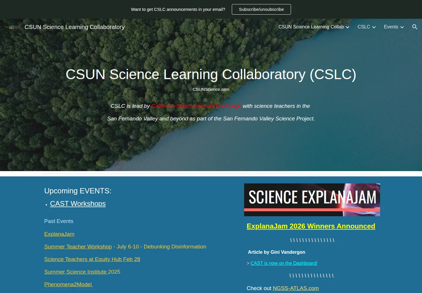 Screenshot of csunscience.com