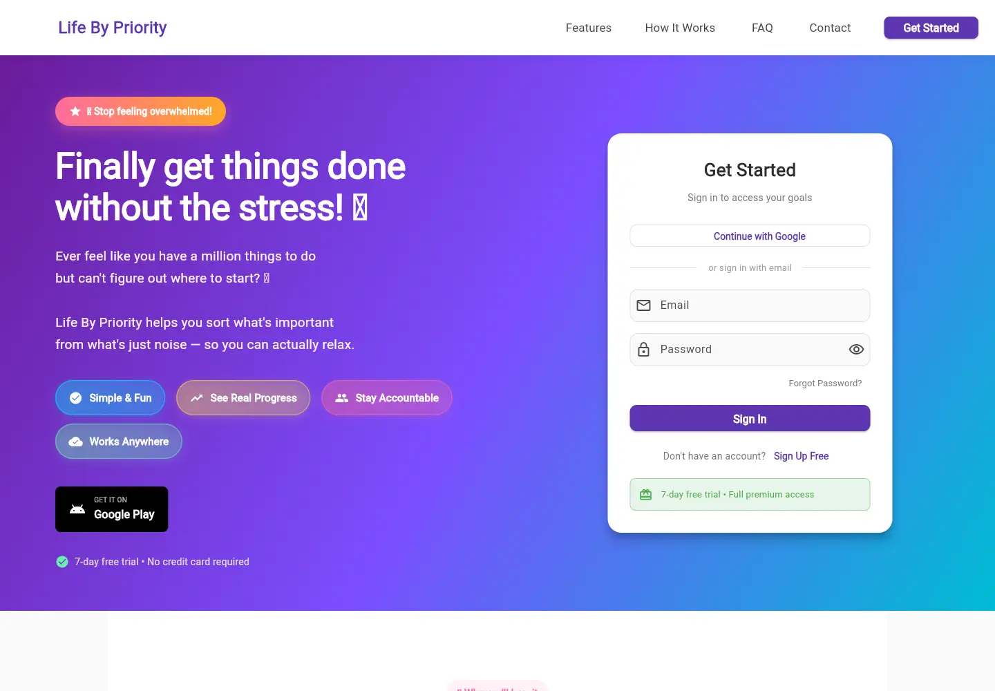 Screenshot of lifebypriority.com