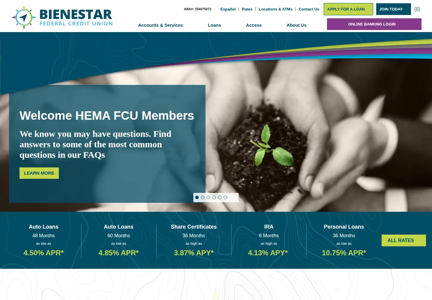 Screenshot of pahofcu.org
