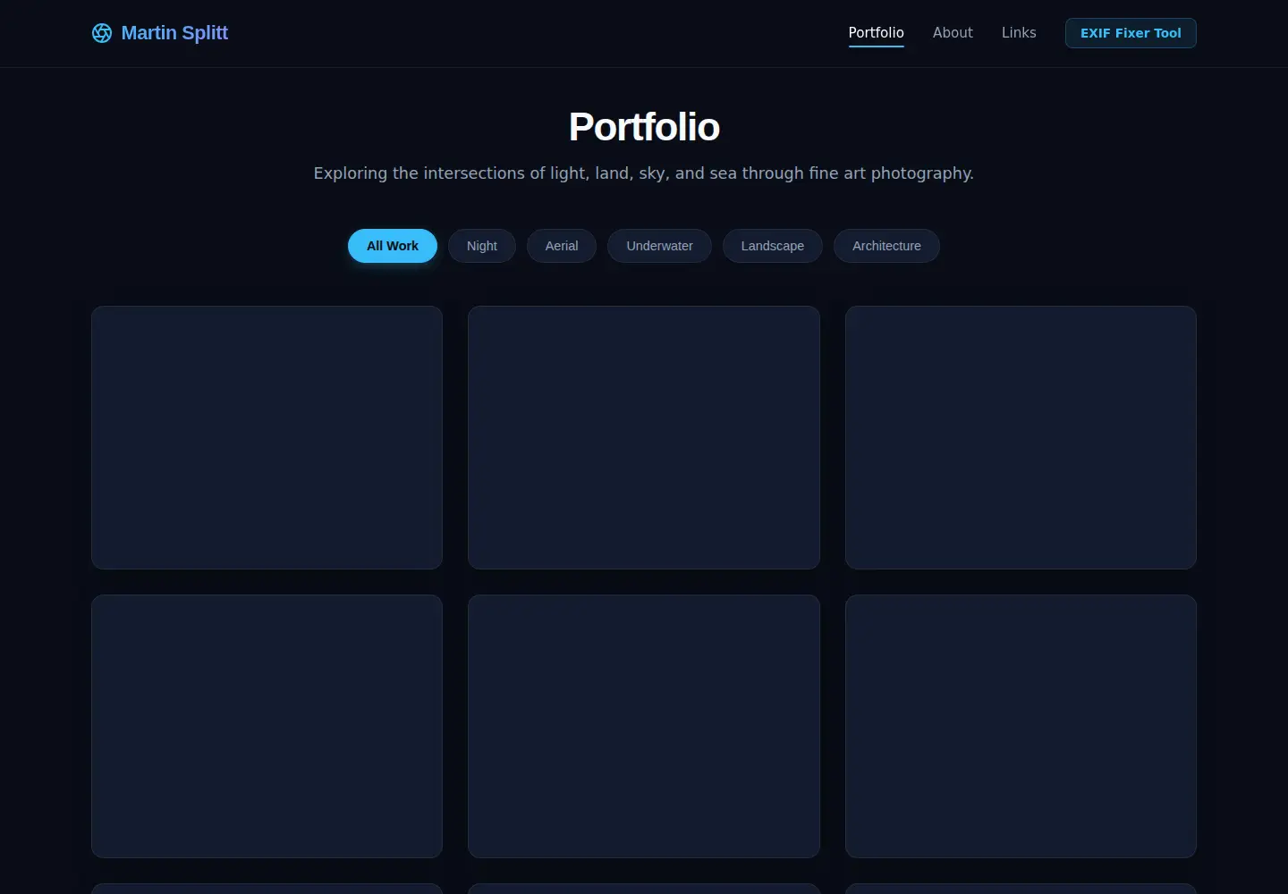 Captured homepage of martinsplitt.photo in the current scan