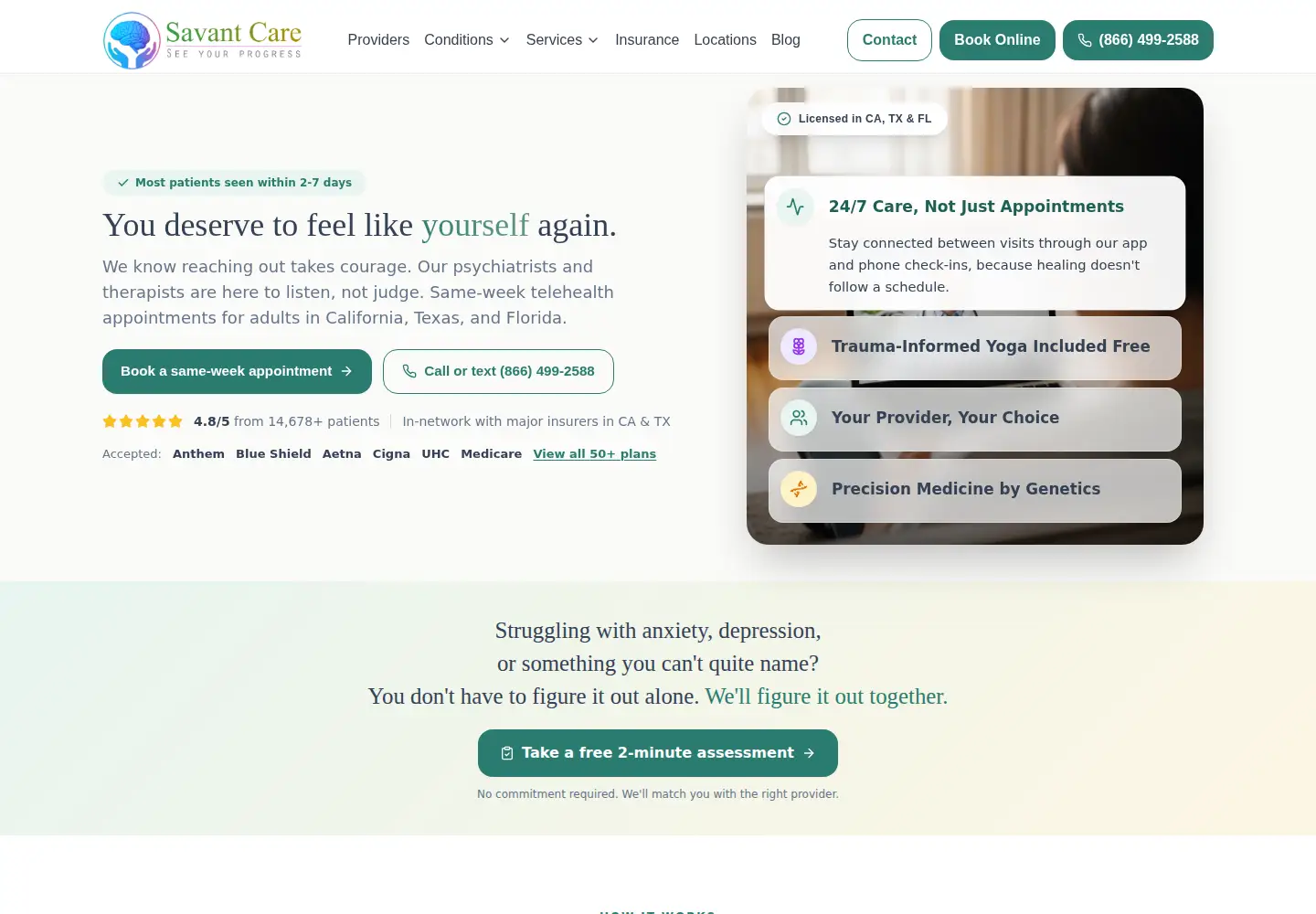 Screenshot of savantcare.com
