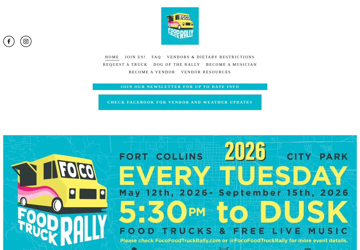 Captured homepage of focofoodtruckrally.com in the current scan