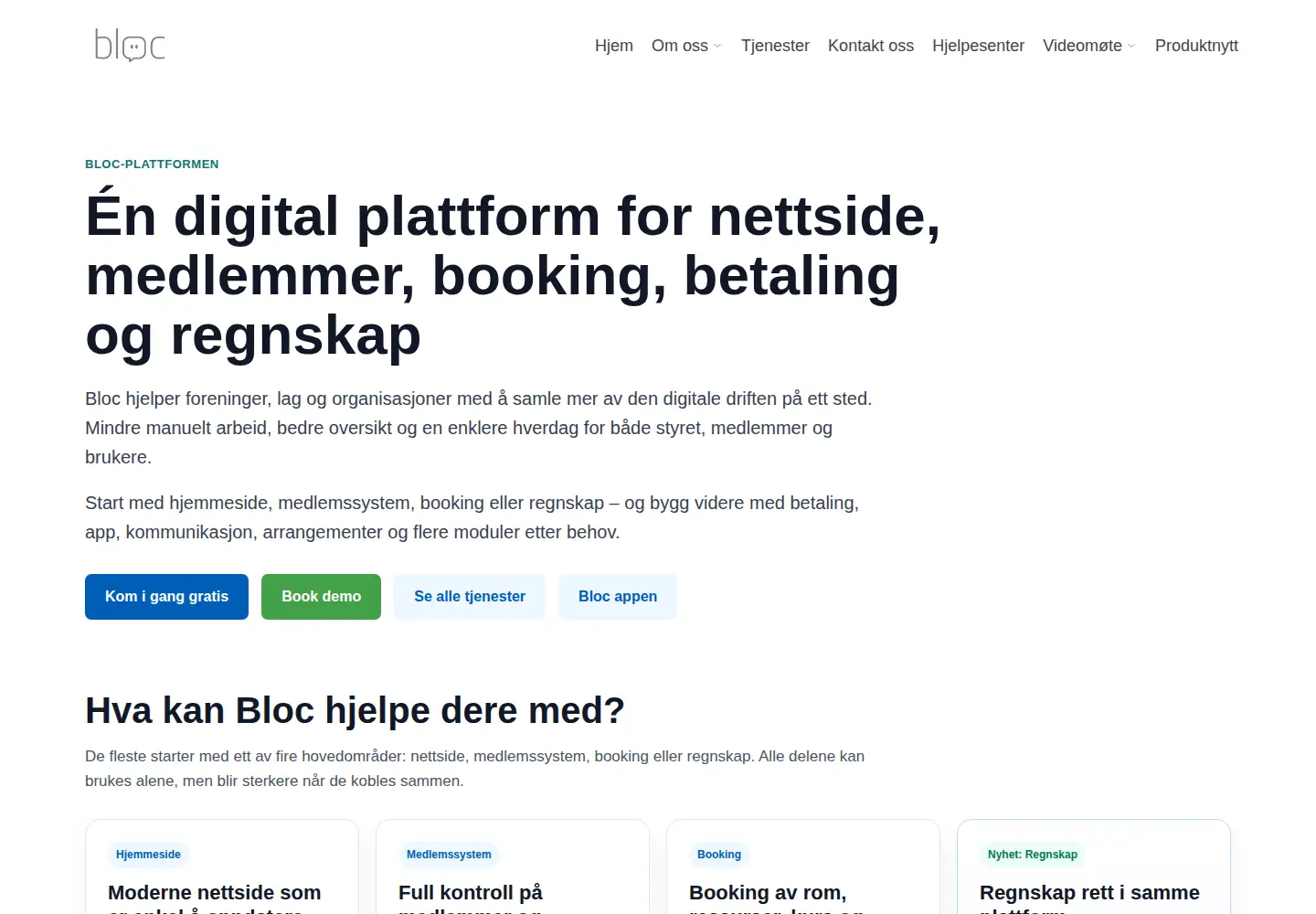 Screenshot of bloc.no