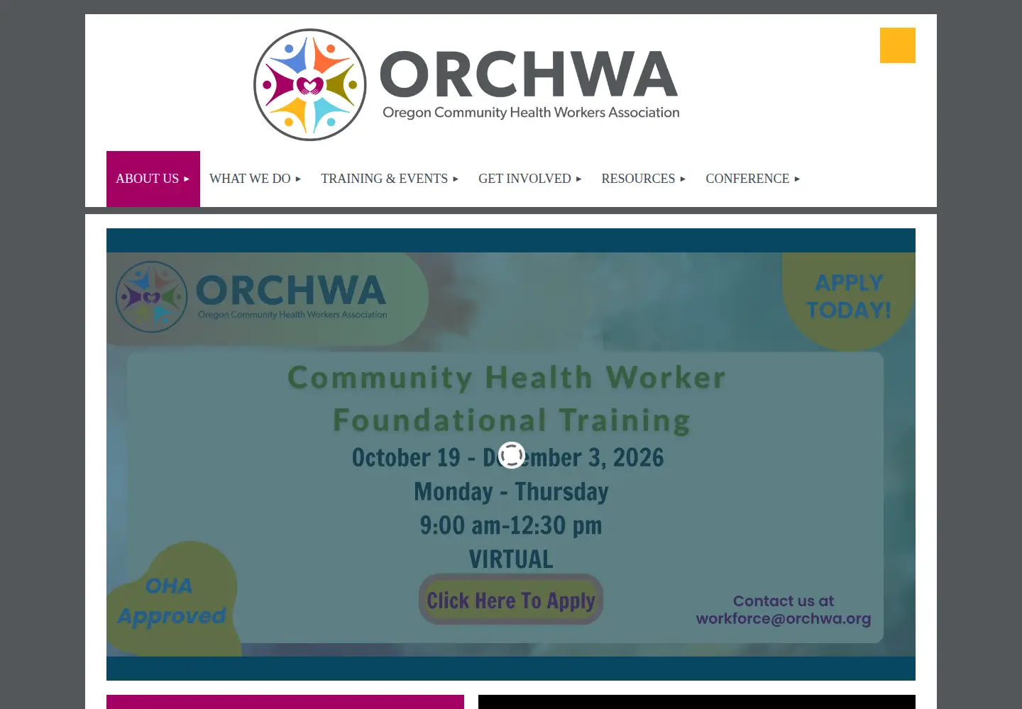 Screenshot of orchwa.org