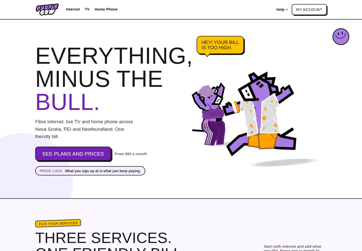 Screenshot of purplecowinternet.com