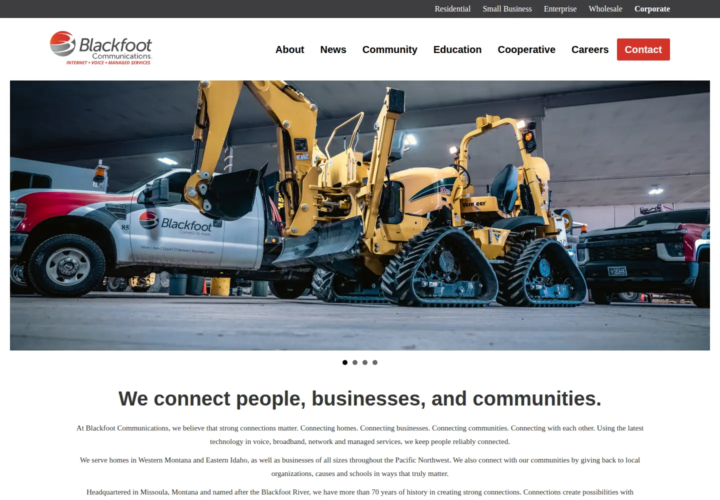 Screenshot of blackfootcommunications.com
