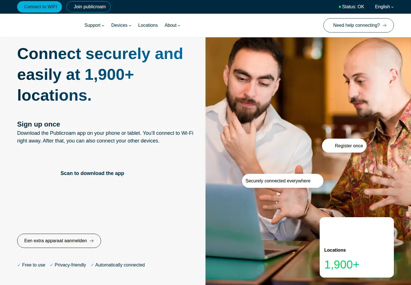 Screenshot of publicroam.nl
