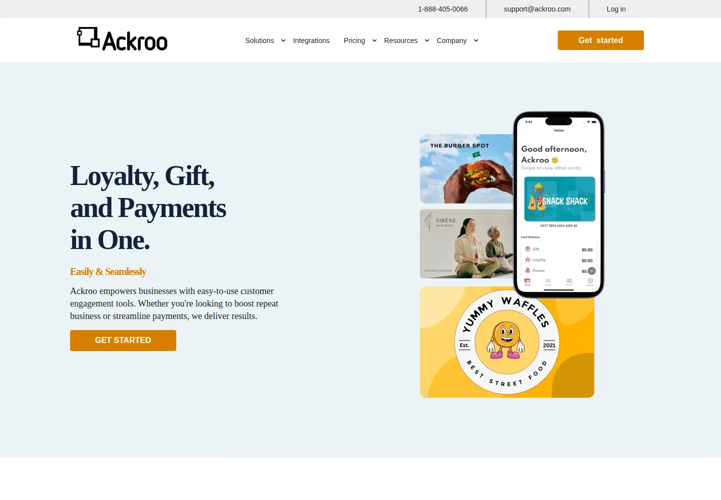 Captured homepage of ackroo.com in the current scan