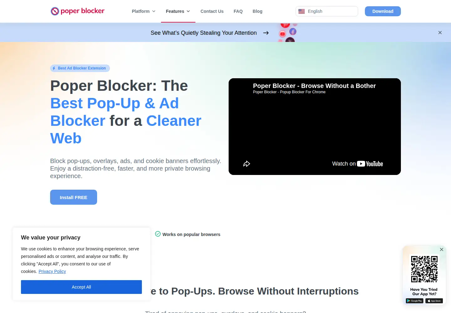 Screenshot of poperblocker.com