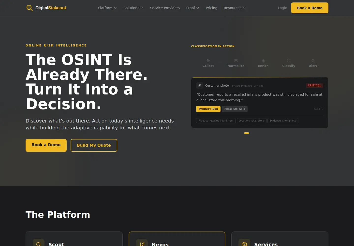 Screenshot of digitalstakeout.com