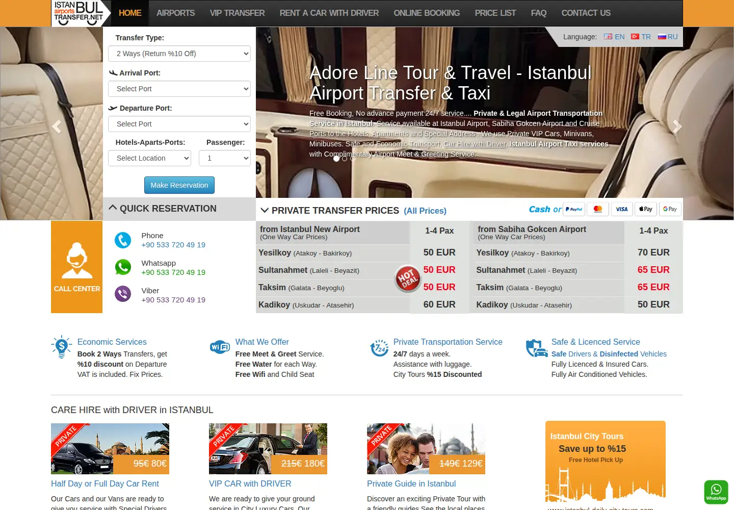 Screenshot of istanbulairportstransfer.net