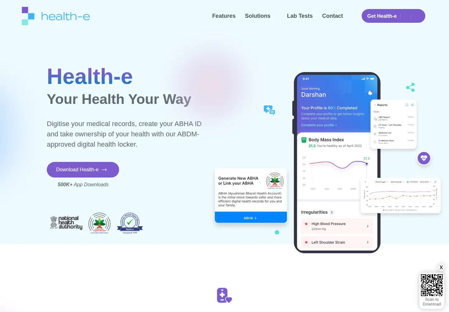 Screenshot of health-e.in