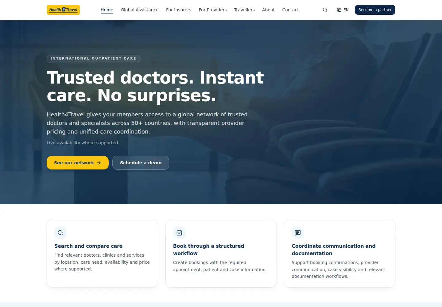 Screenshot of health4travel.com