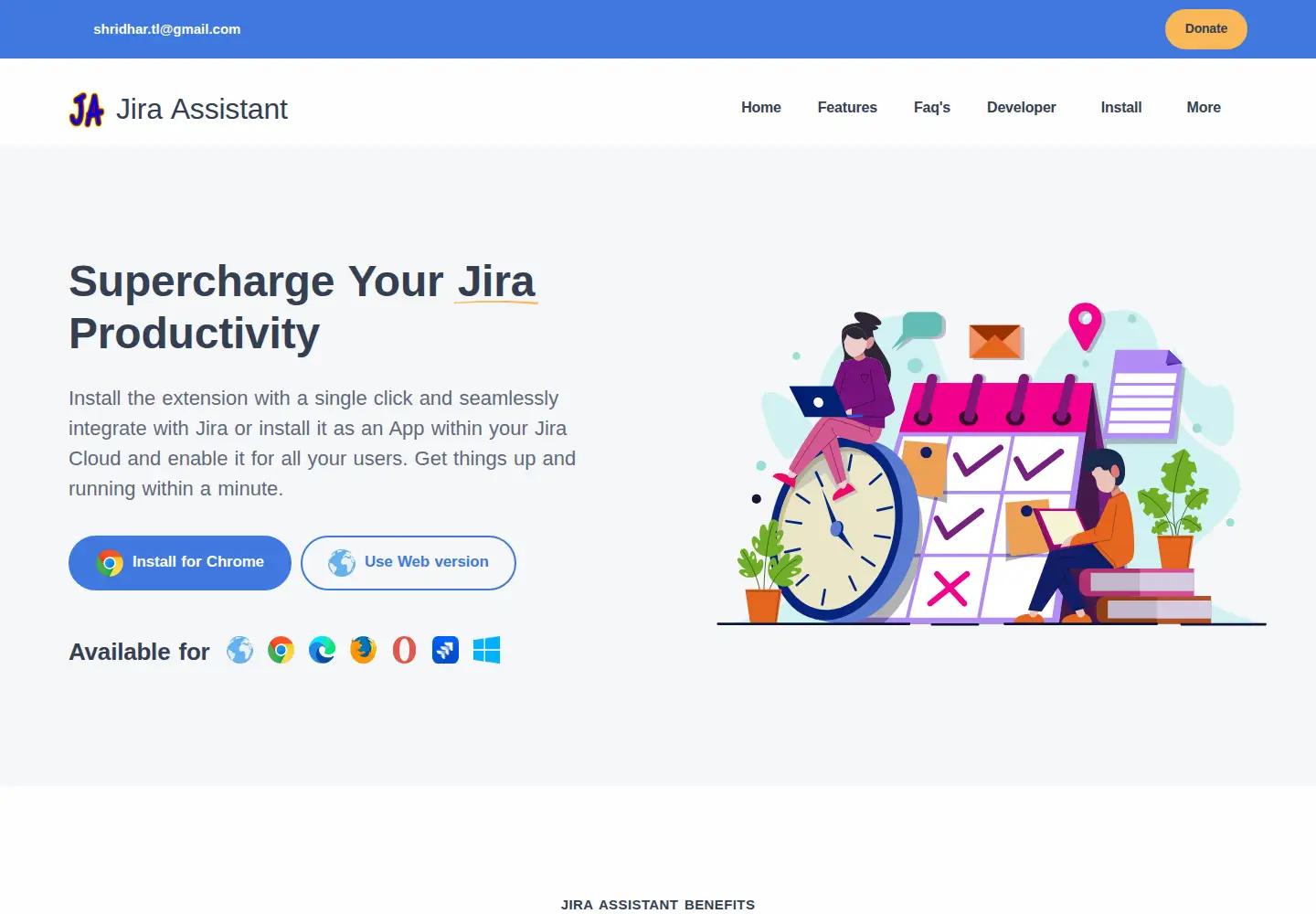 Captured homepage of jiraassistant.com in the current scan