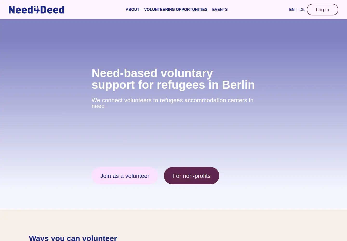Captured homepage of need4deed.org in the current scan