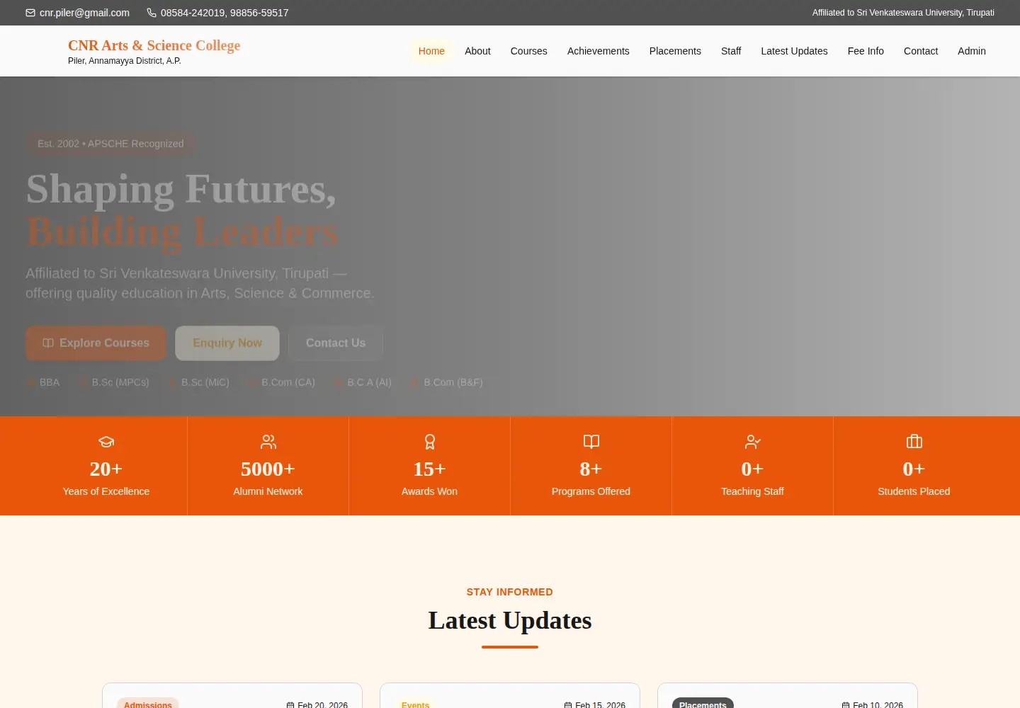 Screenshot of cnrinstitutes.org
