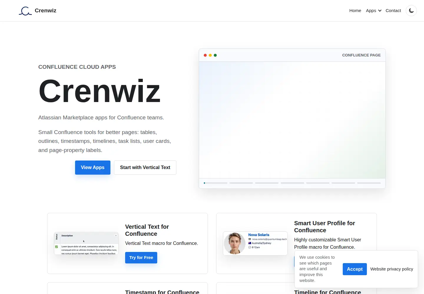 Captured homepage of crenwiz.com in the current scan