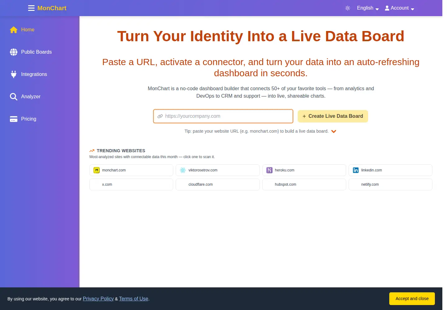 Screenshot of monchart.com