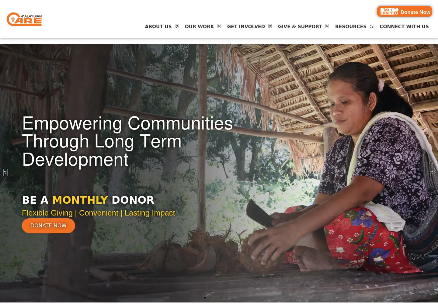 Captured homepage of malaysiancare.org in the current scan