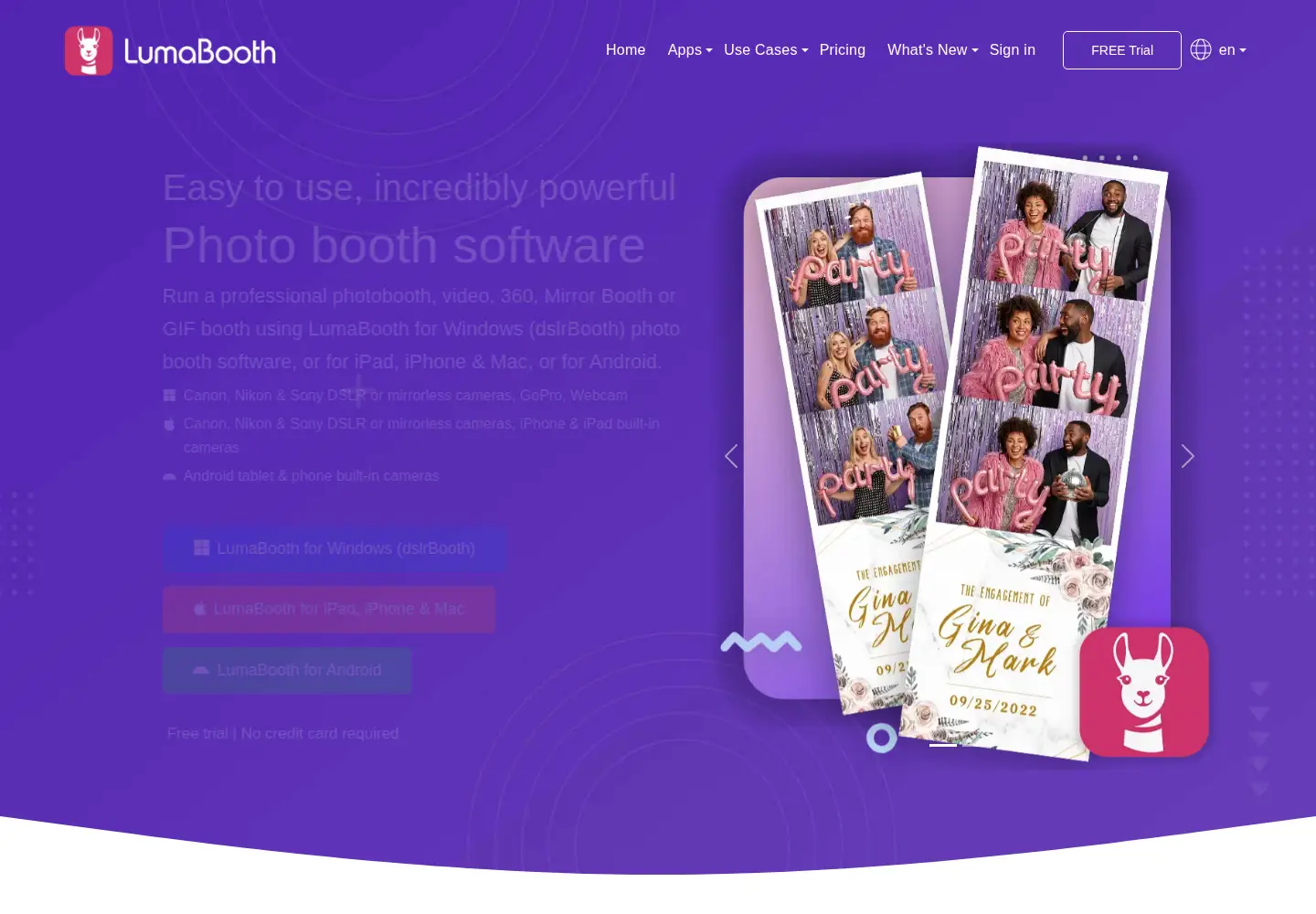 Captured homepage of dslrbooth.com in the current scan